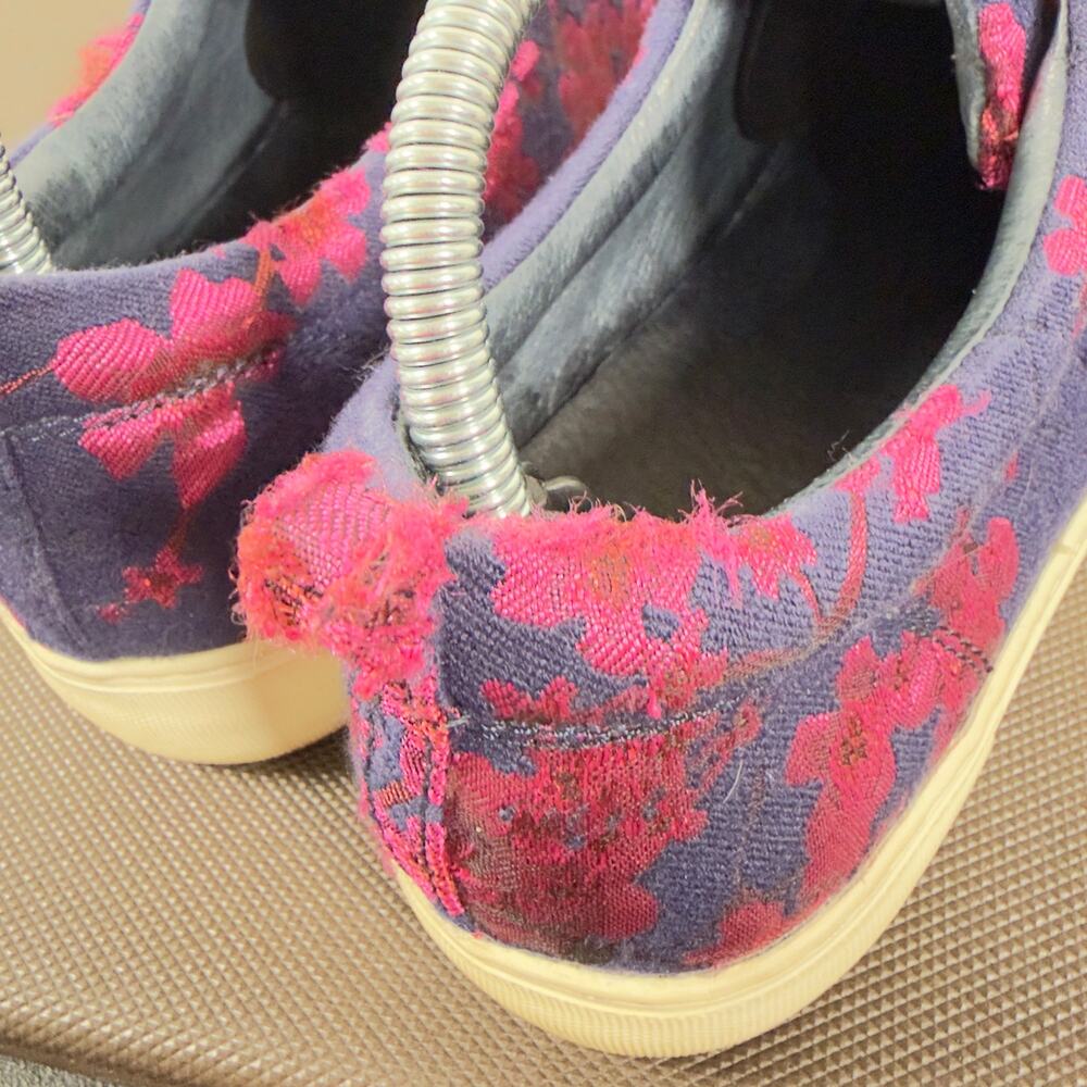 J/Slides JSlides Floral Brocade Sneakers Navy & Fuschia Pink Lace Up Size 10 - Picture 10 of 10